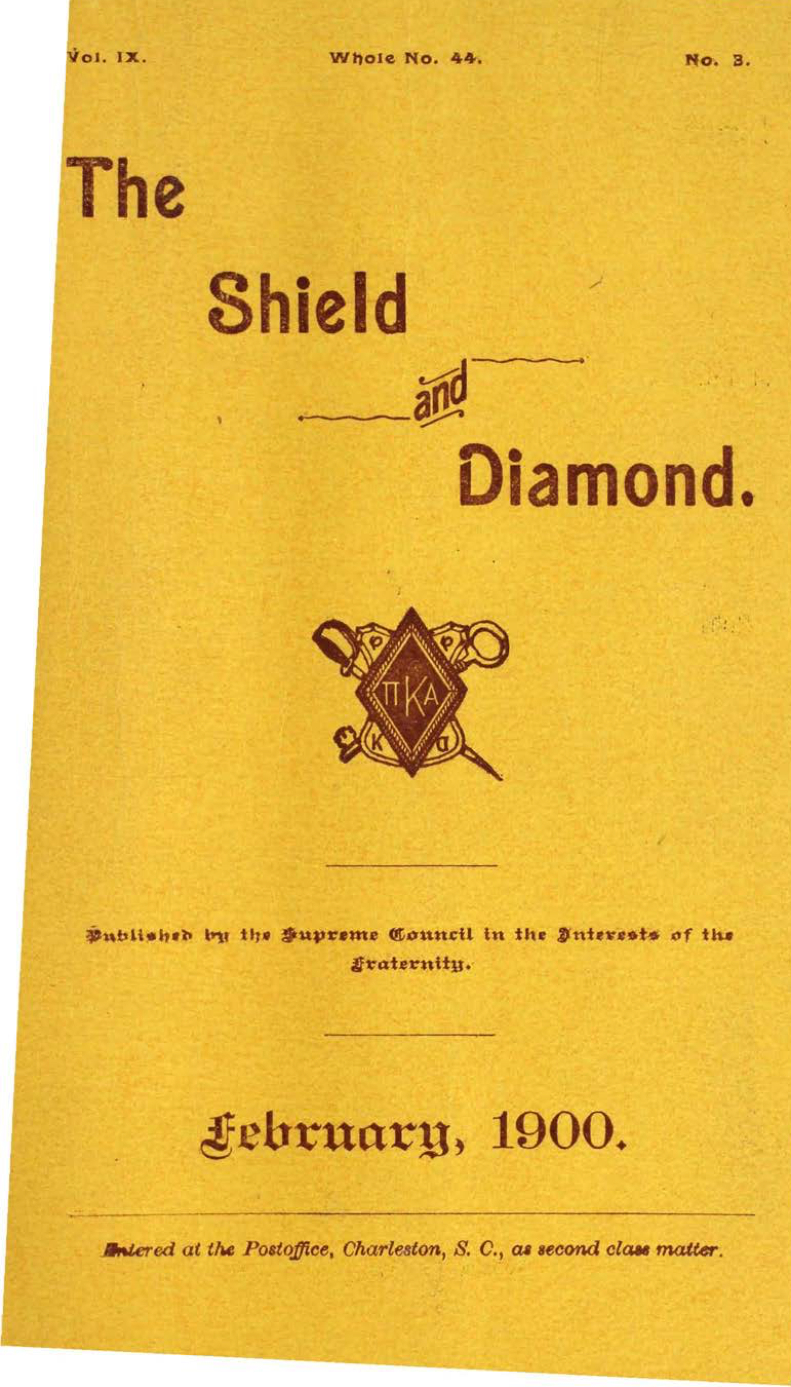 The Shield And Diamond, Vol. 9, No. 3, Front Cover